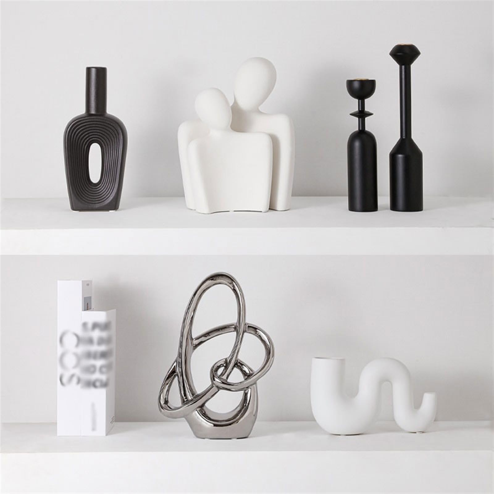 Estatua Decoraciones de Escritorio cerámica, Adornos Circulares, Muebles artesanales Oficina(Pequeño)