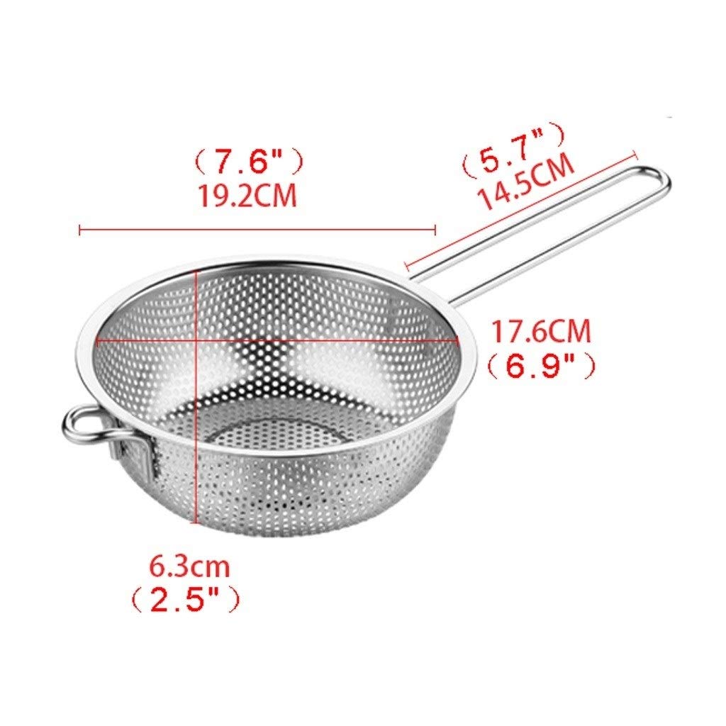 Écumoire Cuillère ajourée Cuillère à fente Cuisine Passoire à main écran en acier inoxydable Passoire Poignée longue Skimmer for légumes et fruits de nouilles aliments frits (Size : 7.6")