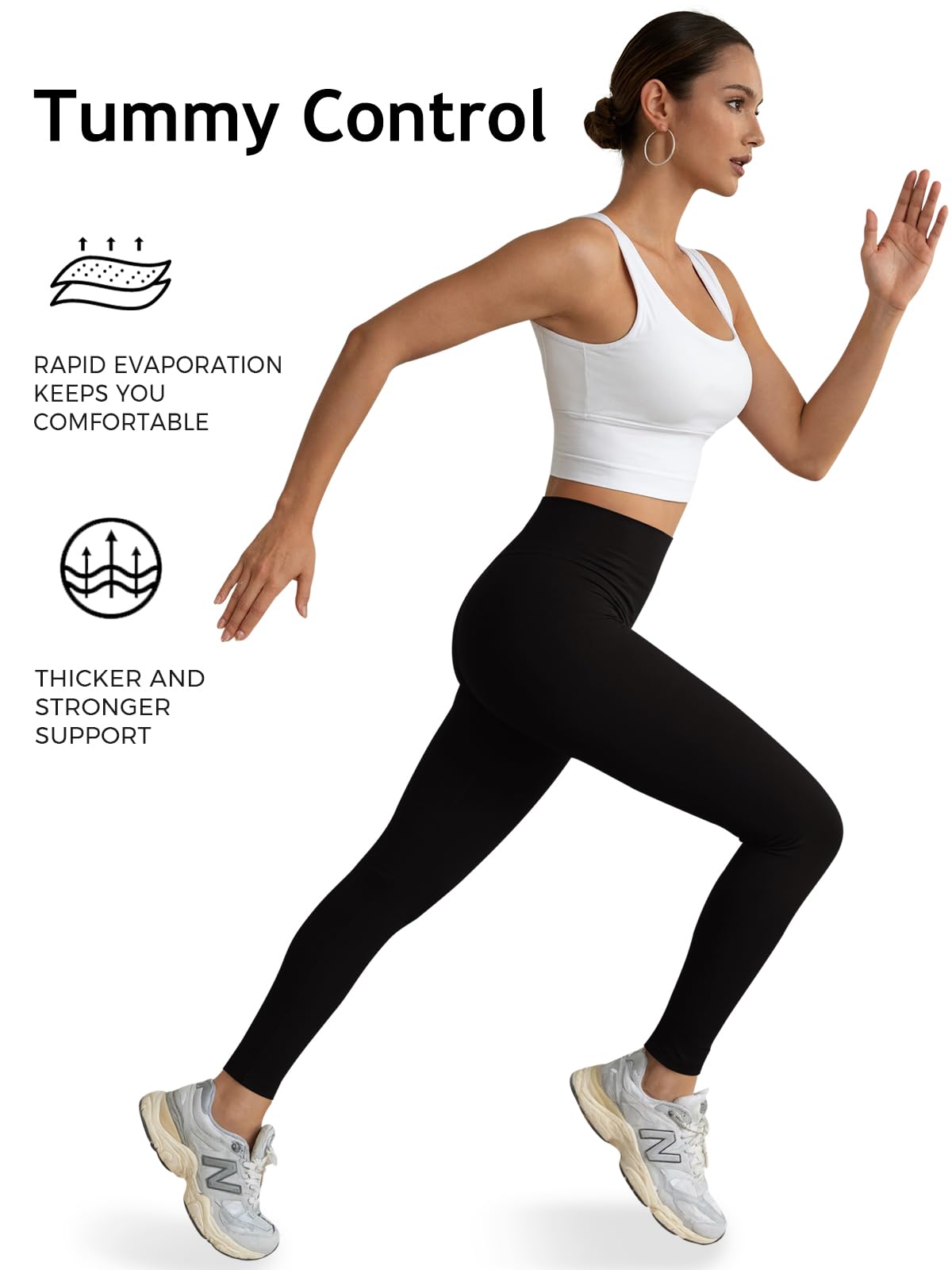 Fisoew Leggings da donna a vita alta, per sollevamento del sedere, controllo della pancia, allenamento, corsa, palestra, atletica, yoga