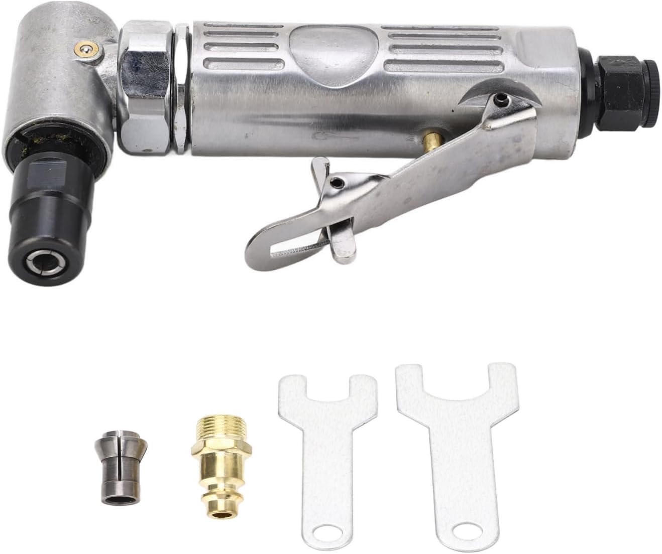 Topyond Angle Air Die Grinder, Right Angle Grinder 90° 20000RPM, Pneumatic Bearing Adjustable Speed Pneumatic Air Angle Die Grinder, Lightweight Power Tool for 1/4in and 1/8in Chucks