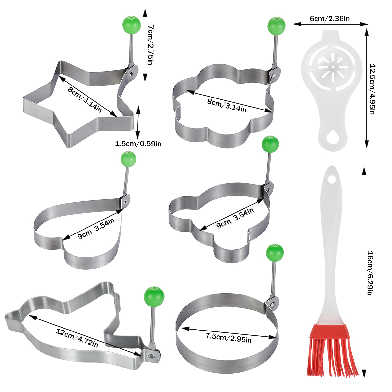 Set Utensili Uova Kare & Kind - Anello, Separatore Tuorlo E Frusta In Acciaio Inossidabile - Foto 10