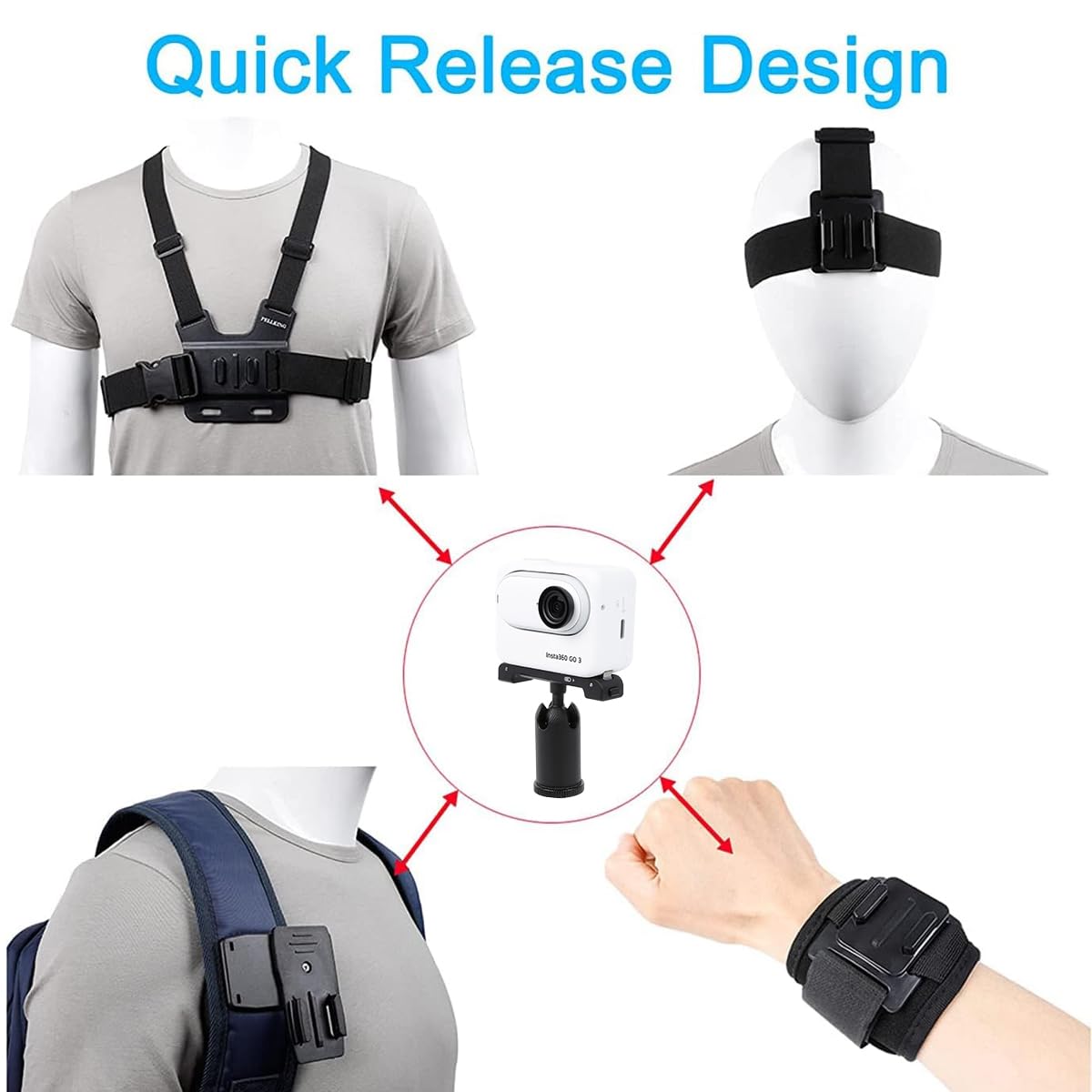 PellKing Zubehör-Set Für Insta360 3S – Inkl. Tasche, Halterungen & 109 Cm Selfie-Stick