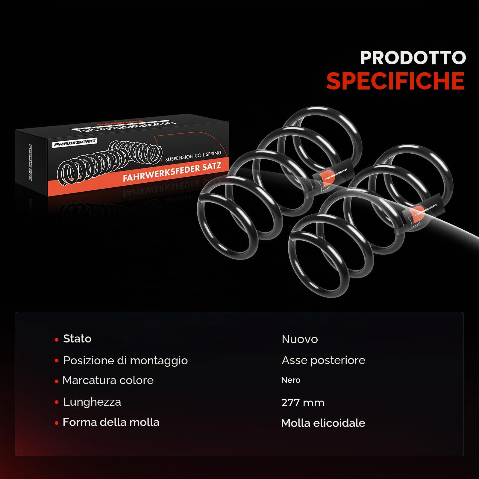 Frankberg 2 molle per sospensioni assale posteriore 51805424 | Compatibile con: 500 312