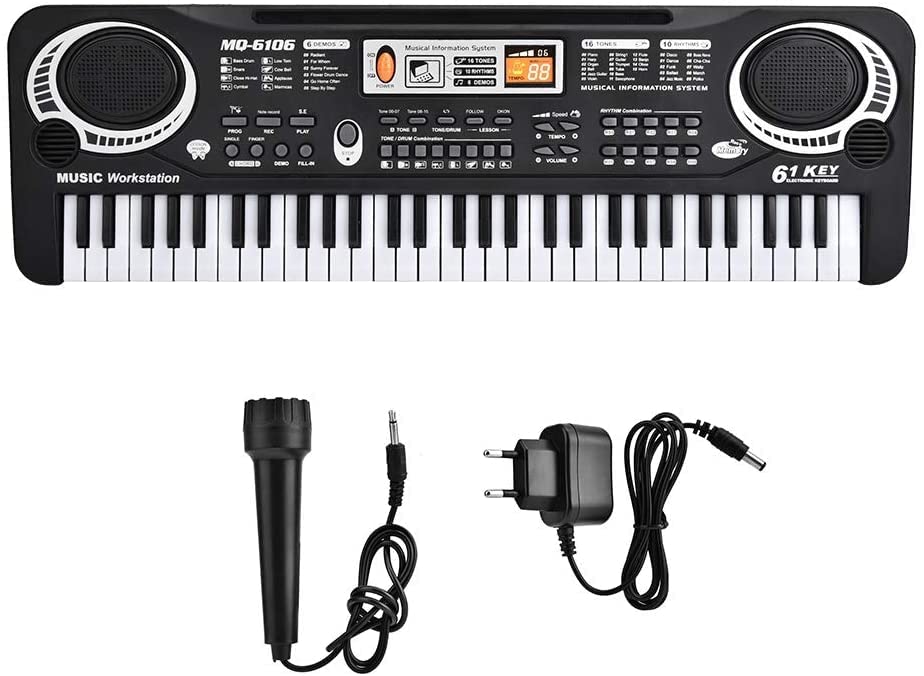 QOXEZY Clavier Piano 61 touches pour débutants/adultes/piano électronique/clavier avec microphone et support pour… - Les Beatles, Paul McCartney, John Lennon, RIngo Starr, George Harrison QOXEZY Clavier Piano 61 touches pour débutants/adultes/piano électronique/clavier avec microphone et support pour…