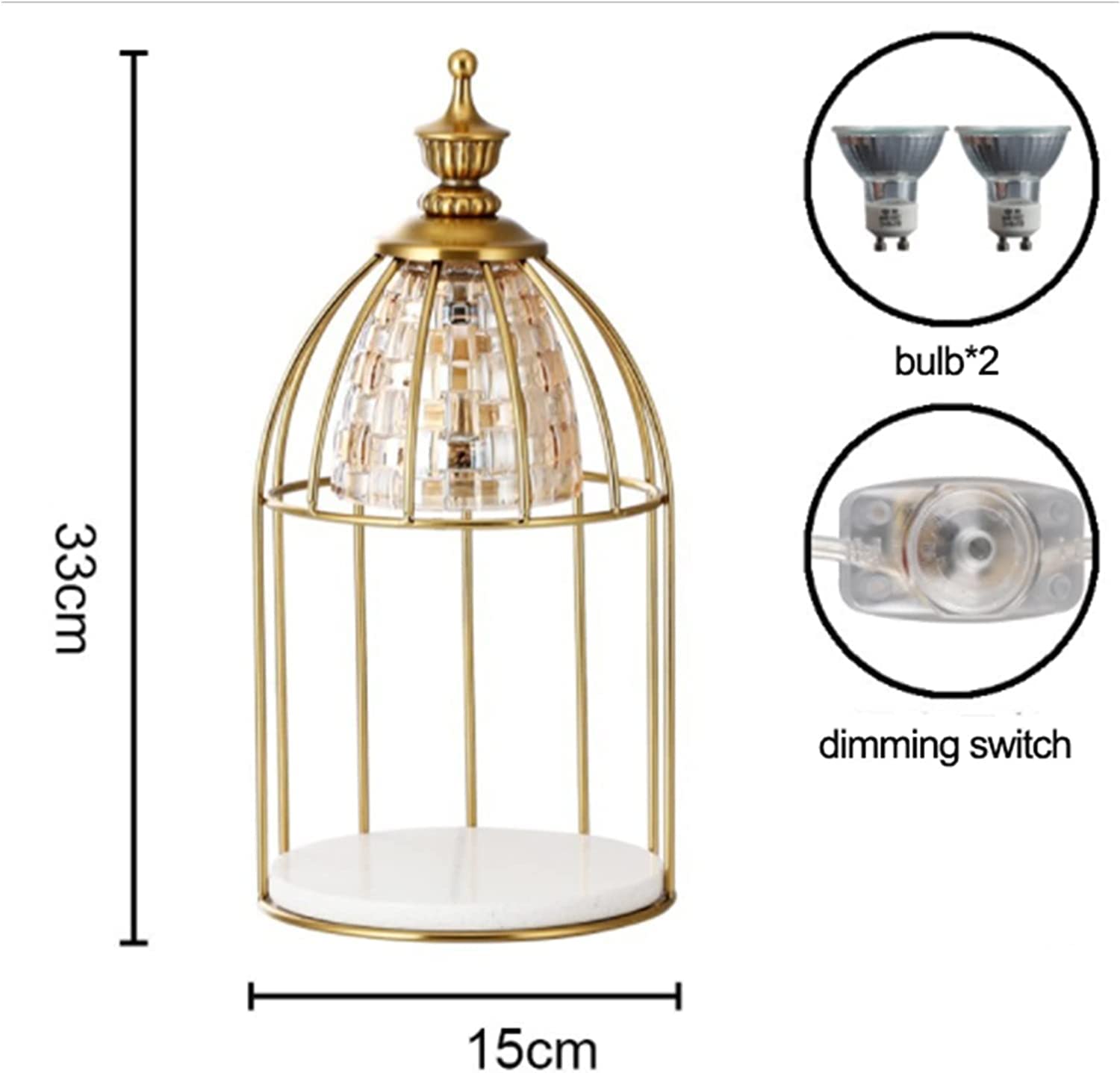 Metalowa Klatka Dla Ptaków, Lampa Grzewcza Na Świecę, Kryształowy Klosz, Lampa Świecowa, Ściemnialna, Lampa Woskowa Do Topienia, Marmurowa Podstawa, Lampa Aromatyczna Do,Gold-dimming
