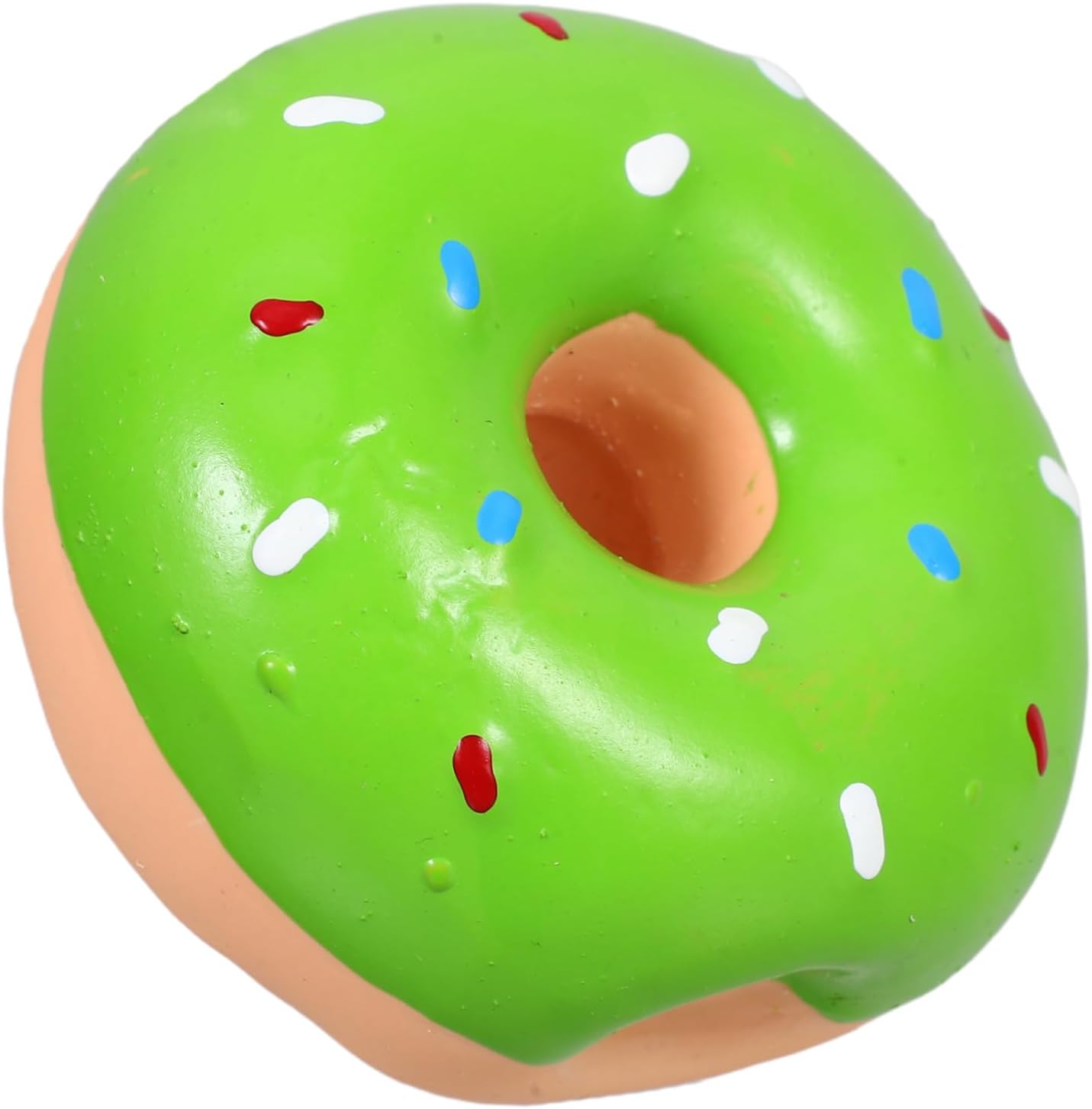 Latex Chewable Donut Dog Toy Interactive Squeaky Pet Plaything for Puppies Chewing Toy Sound for Teething and Engaging Playtime Activities