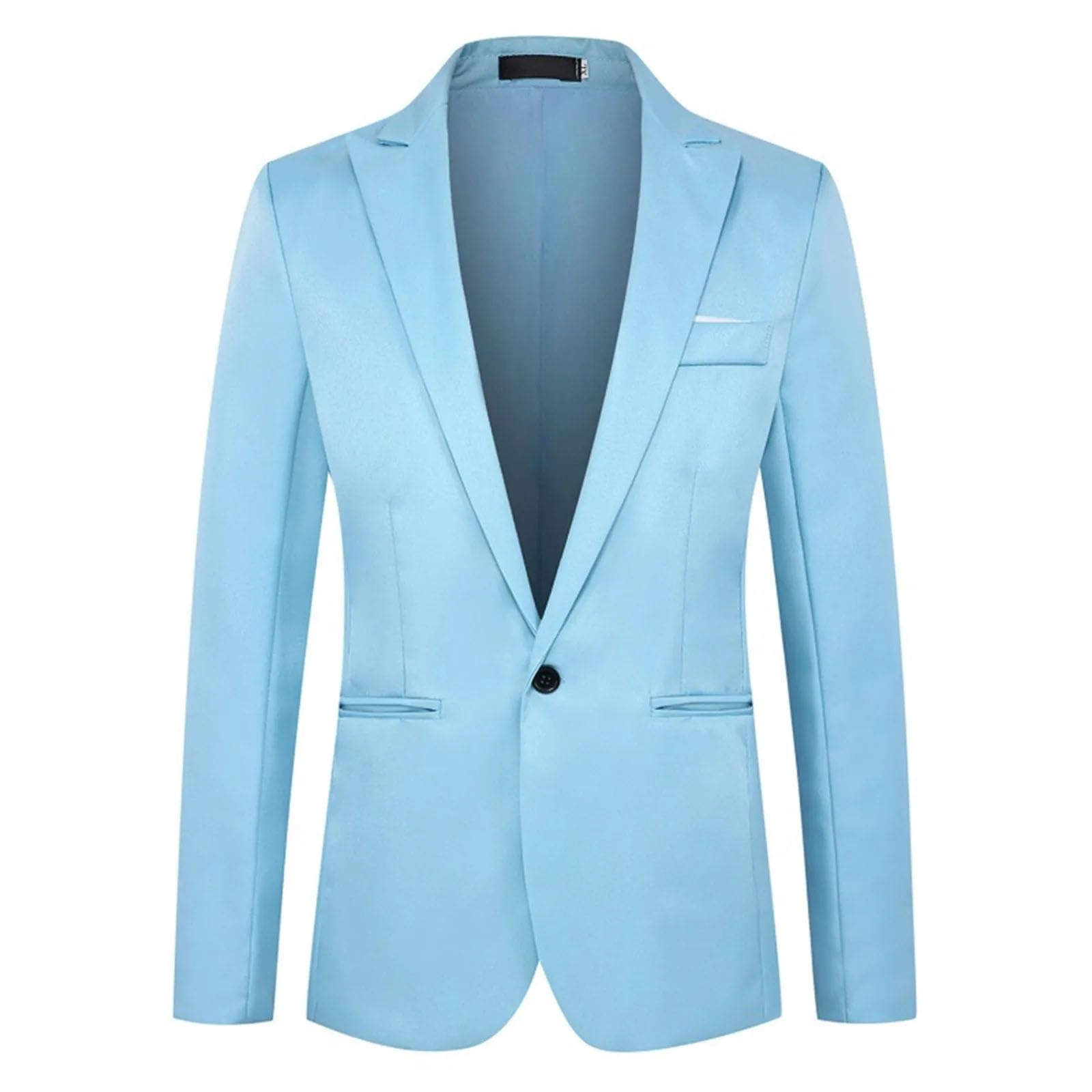 Chaqueta de traje de hombre con solapa puntiaguda y un solo botón, ajuste delgado, para negocios, boda, fiesta, casual, traje