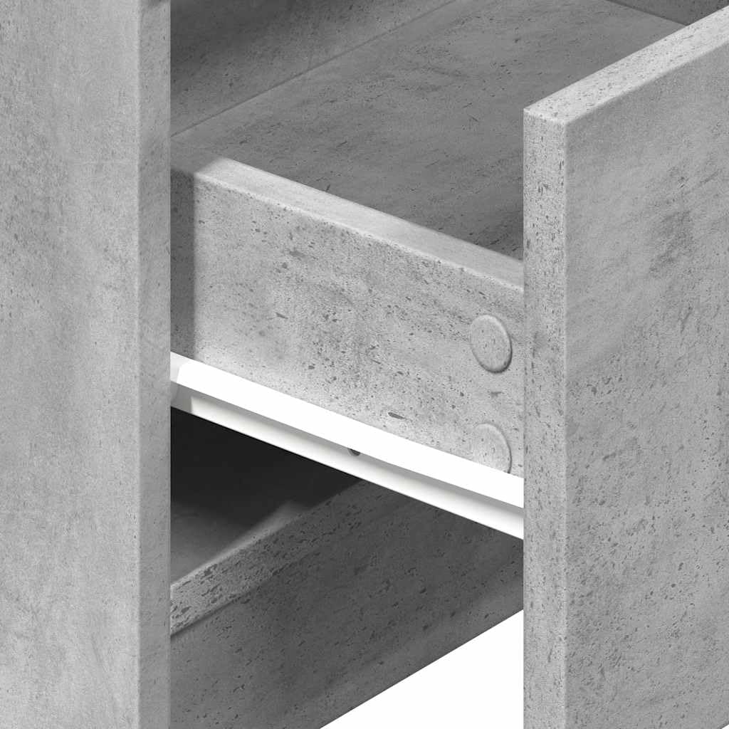 vidaXL Comodino con 2 Cassetti Grigio Cemento 40x36x50 cm