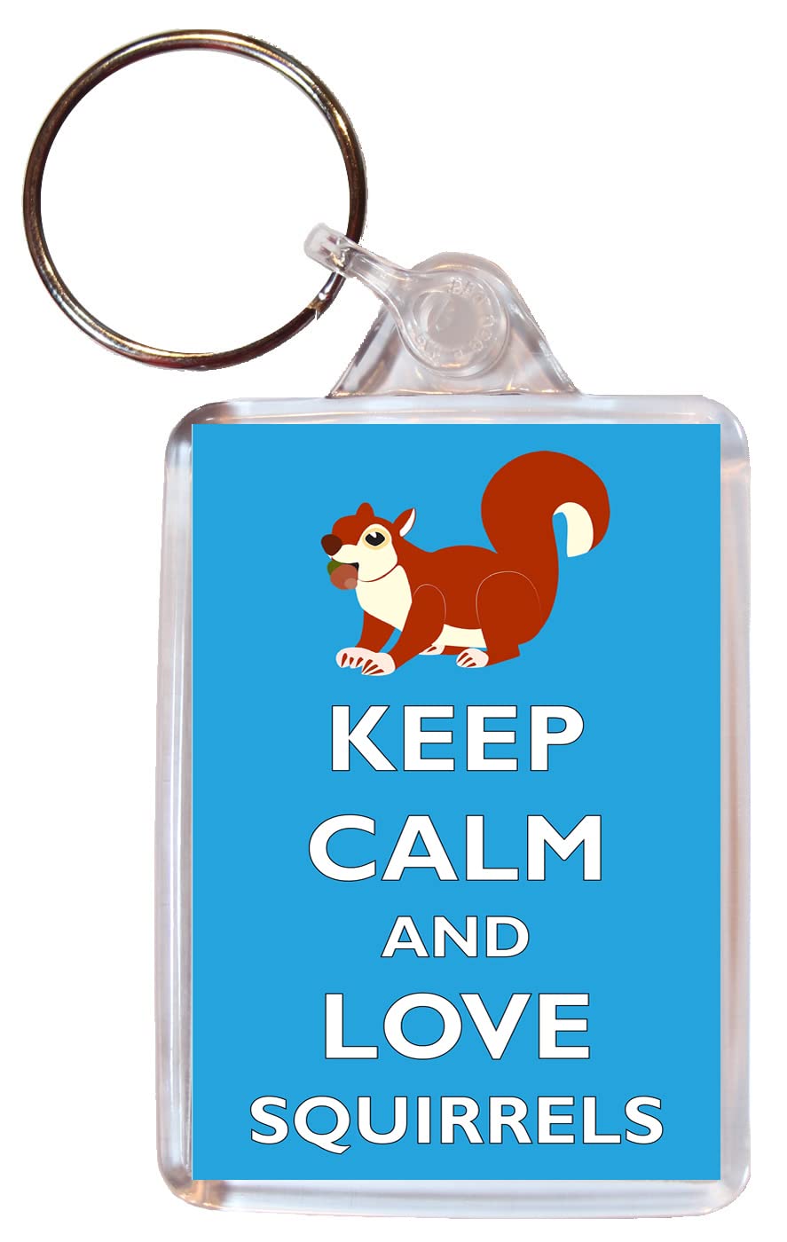 Baked Bean Store Keep Calm and Love Squirrels - Double Sided Keyring BBSKNO106
