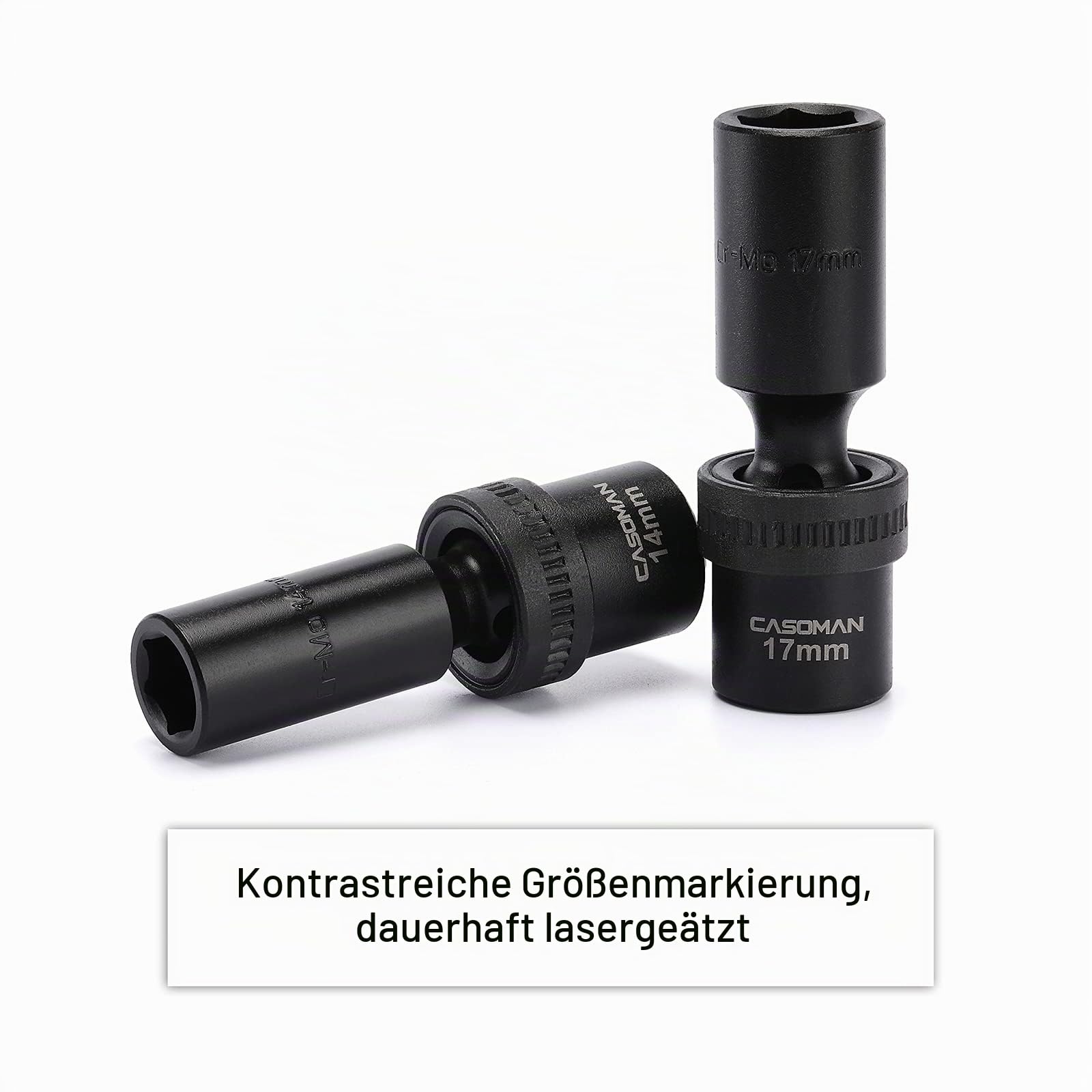 CASOMAN Universal-Schlag-Steckschlüssel-Set, 1/2 Zoll, metrisch, 10-19 mm, 10 Stück