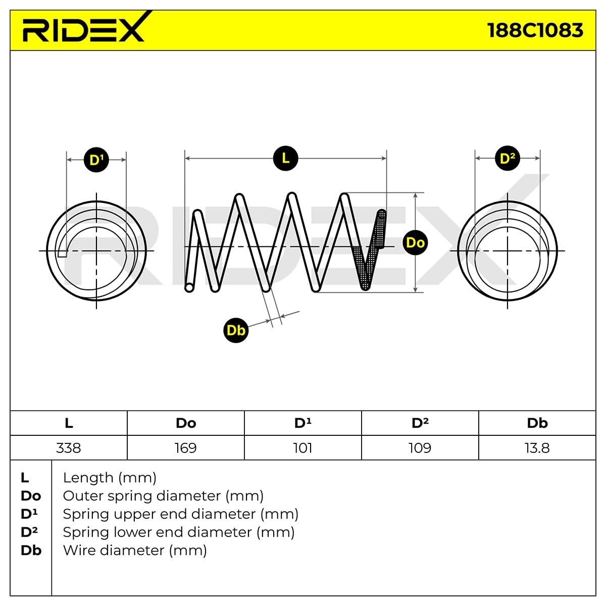 RIDEX 188C1083 2x Ressort de suspension Avant Compatible avec RENAULT Scénic 3 JZ0/1