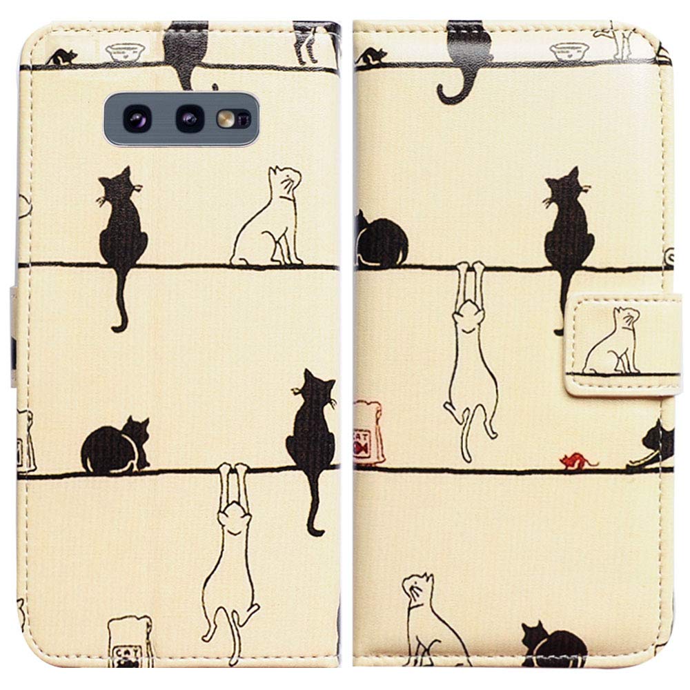 Bcov Galaxy S10e Wallet Case, Black Cat White Cat Flip Leather Case Wallet Cover with Credit Card Slot ID Card Holder Kickstand for Samsung Galaxy S10e