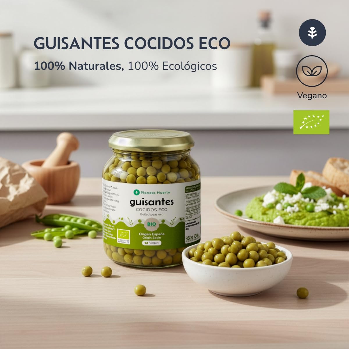 PLANETA HUERTO | Guisantes ECO 320 g - Legumbre Ecológica Rica en Nutrientes y Versátil en la Cocina