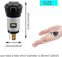 Vista 2 de Xafissy - Enchufe para encendedor automático, 12 V, 120 W, impermeable, para coche, barco, tractor, motocicleta (1)