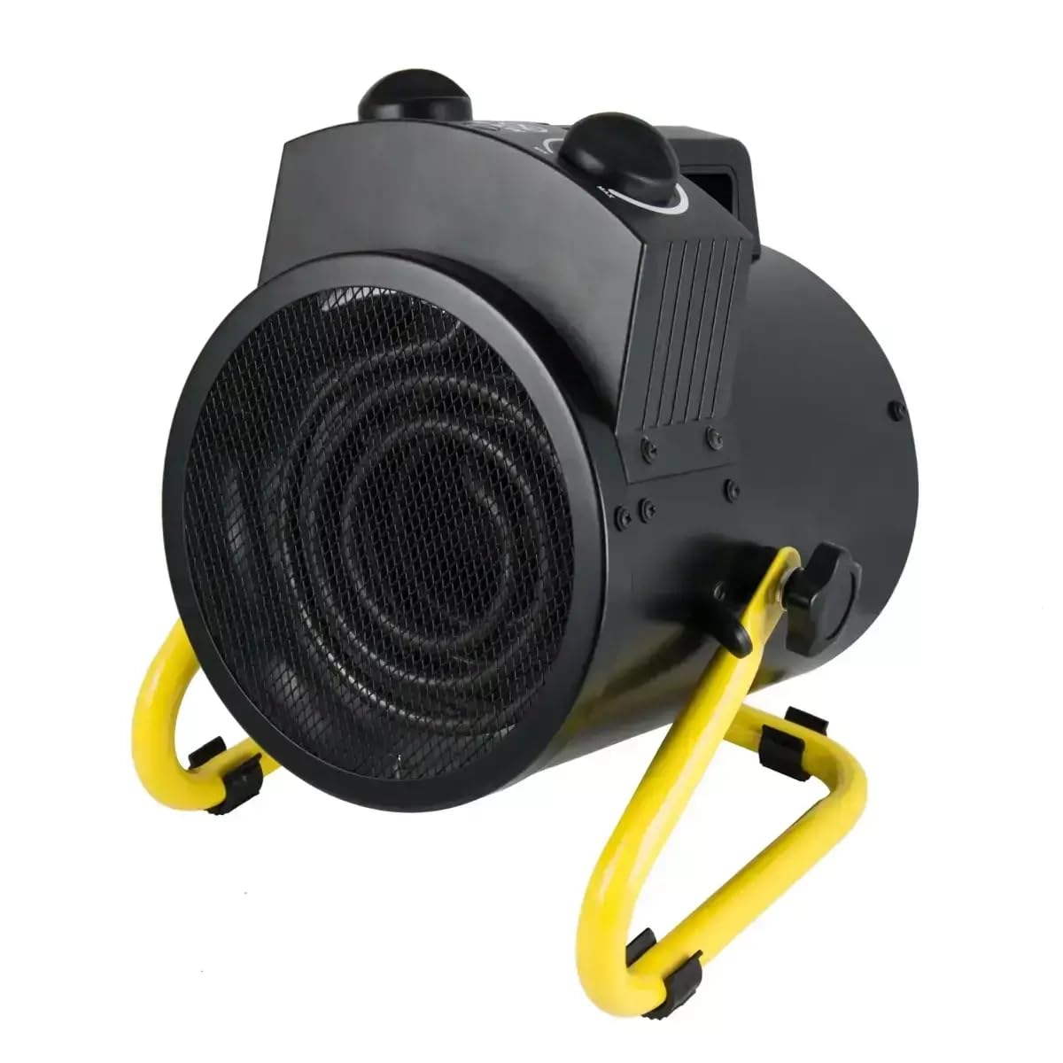 DEDRA Canon à Chaleur Électrique 2 kW (2000W) – Chauffage d'Appoint Portable 230V – Souffleur à Air Chaud pour Garage, Cave, Atelier – Thermostat, 3 Modes (Rond Noir DED9930B)