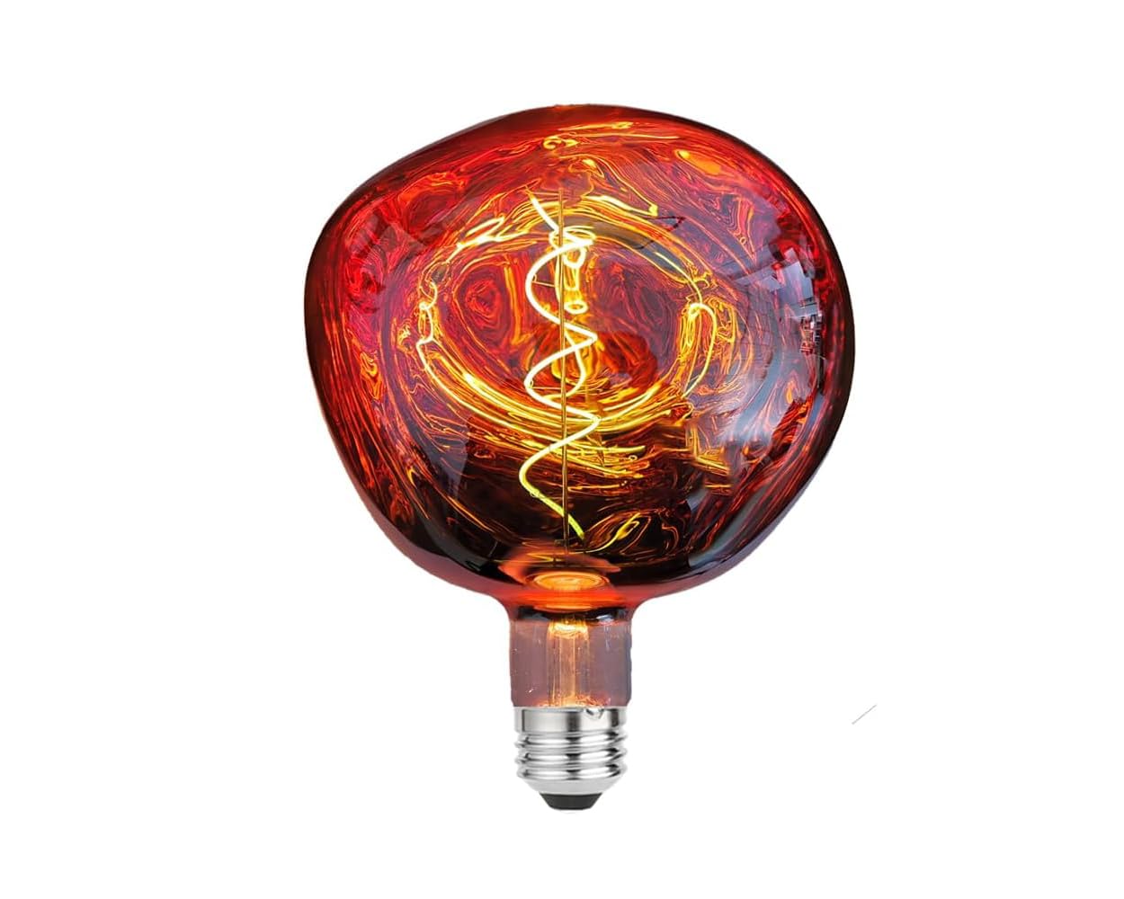 KOOYWAN Voronoi I Oversized Large Mouth-Blown LED Light Bulb,6W E27 Copper-Tinted Huge Edison Bulbs,Dimmable,S150 Warm White 2700K for Decorative,1 Pack