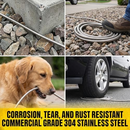 BIONIC STEEL 100 Ft Metal Garden Hose with Sprayer Nozzle, Non Kinking Designed Stainless Steel Heavy Duty Water Hose 100 Ft x 5/8 in. Flexible NON Expandable for Uninterrupted Water Flow, 500 PSI - View 8