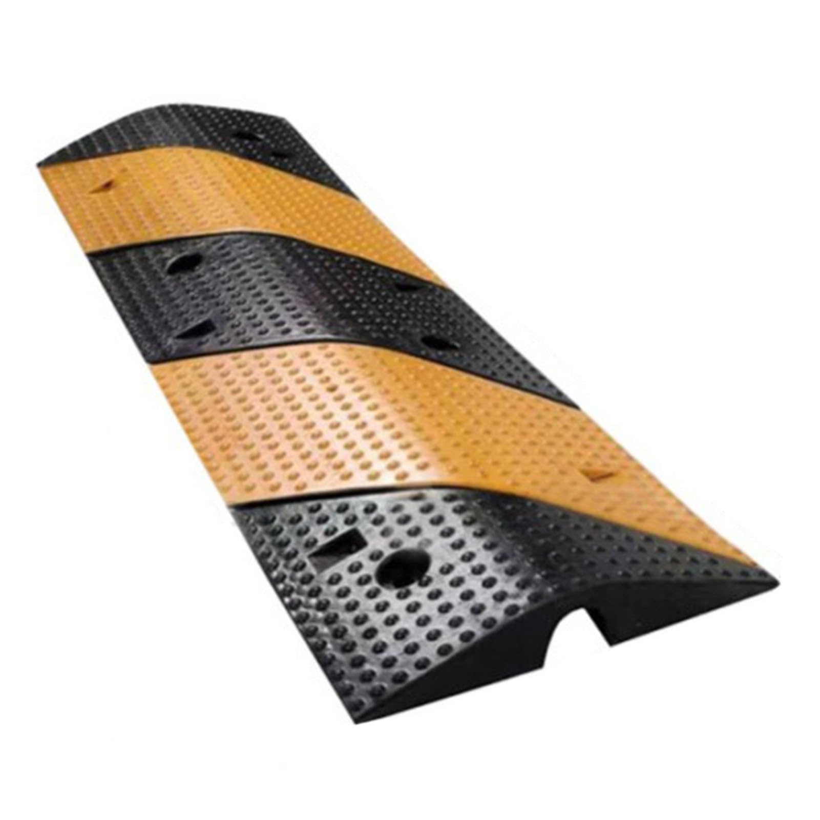 Reductor de Velocidad, Reductor de Velocidad con Protector de Cable de 1 Canal, Reductor de Velocidad para Entrada de vehículos para Seguridad Vial, con Tornillos y ancl,