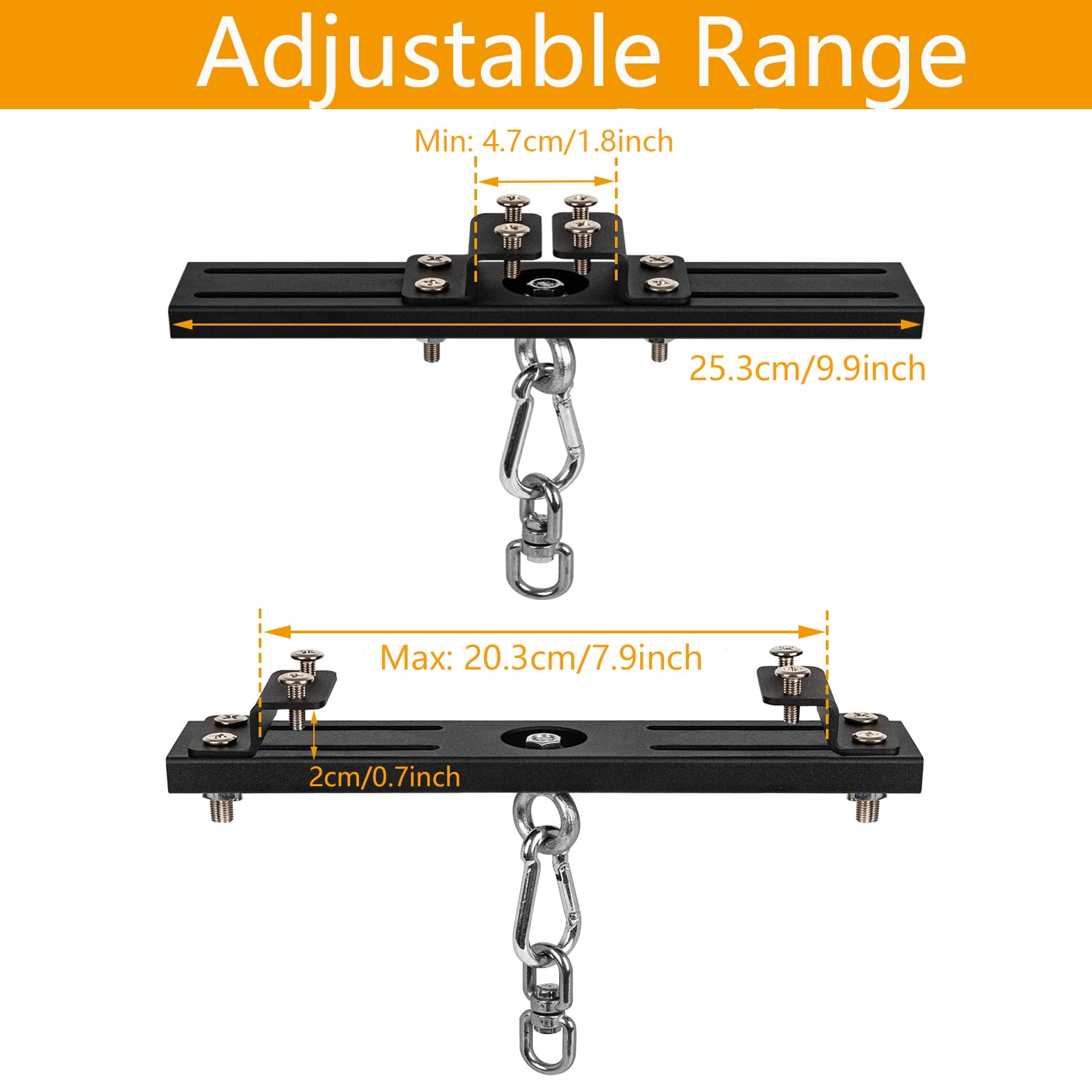 Collier de serrage en acier robuste, support de sac lourd, Muay Thai, entraînement MMA, anneaux de gymnastique, cordes d'escalade, support de sac lourd, capacité de 226,8 kg