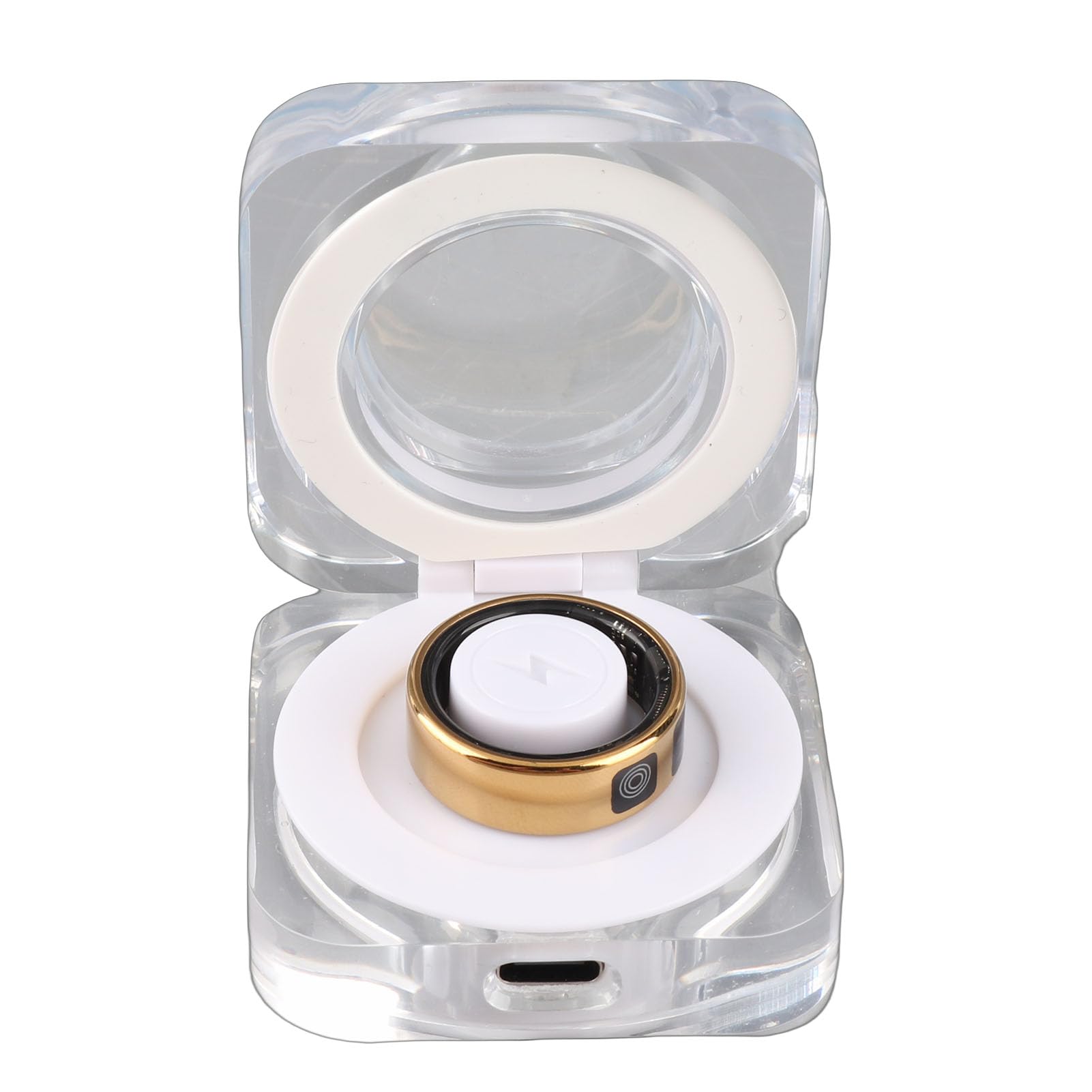 Bague intelligente avec étui de charge, écran tactile, connectivité IP68, compteur de pas, plusieurs modes sportifs, traqueur de fitness quotidien, en acier inoxydable (#9)