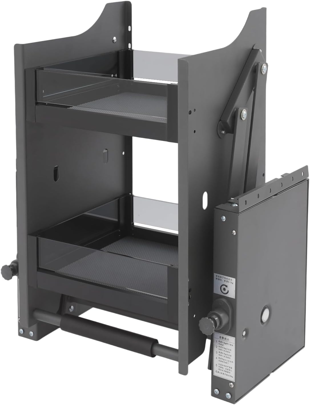 16 Inch Pull Down Shelf for Upper Cabinets, 2 Tier Pull Down Spice Rack Kitchen Organizers and Storage, Spice Organizer Cabinet Shelf (Suit for Depth ≥ 11.81in, Height ≥ 22.05in)