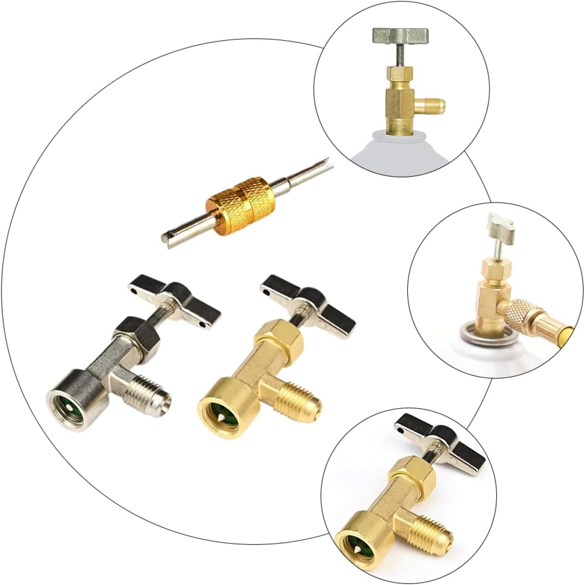 1set Self-Sealing Can Opener Tool Valve Core Removal Device Simple Single Puncture Design Lightweight and Portable for Automotive Air Conditioning Systems