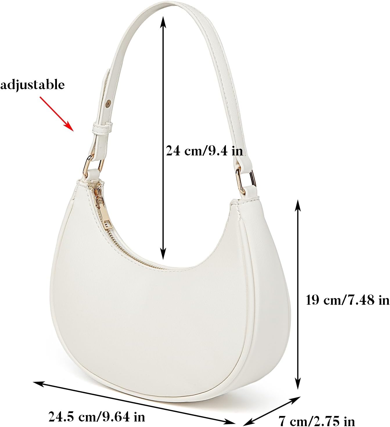 Barabum Small Shoulder Bag for Women Crescent Purse Y2K Trendy Clutch Handbags - Image 5