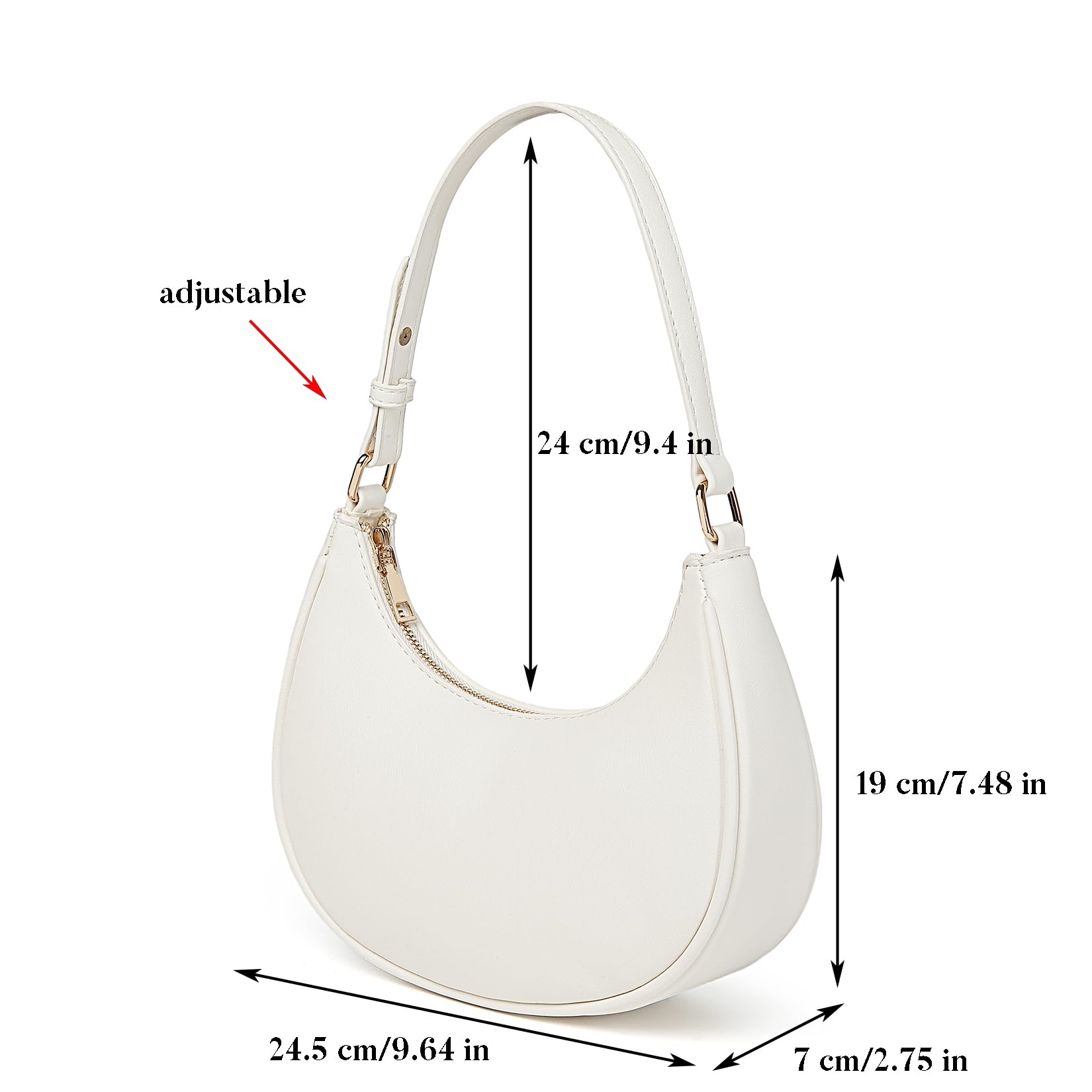 Barabum Borsa a mano da donna con chiusura a cerniera, stile rétro, stile classico