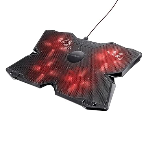 GXTrust 278 Yozu Base de Refrigeración para Portátiles Gaming 17,3", Iluminación Roja, 4 Ventiladores, Soporte para Portátil, Altura Ajustable, Alimentación USB - Negro | Ya disponible en tu tienda friki favorita! En mundofriki.es!