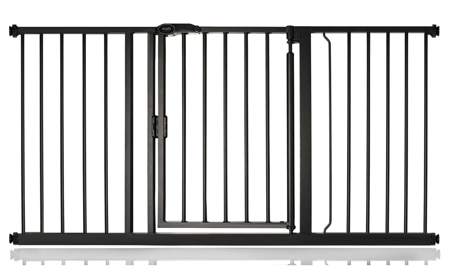 Safetots Puerta de Seguridad Autoajustable con Cierre Automático, Estrecha, 68,5cm - 75cm, Negra Mate, Puerta de bebé con cierre automático, Barrera de seguridad para niños pequeños — view 30