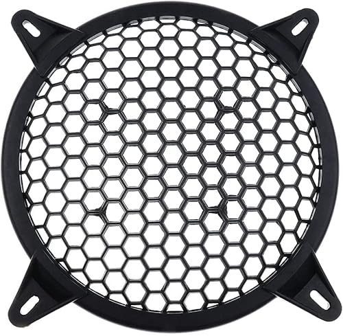 ユニバーサルカープラスチックスピーカーサブウーファーアンプカバーグリルメッシュ - ブラック, 12インチ