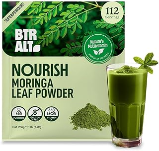 Moringa Powder (1lb) | Make Moringa Tea, Smoothies & Recipes from Moringa Oleifera Powder | Resealable Bag | Moringa Leaf Powder Superfood (112 Servings)