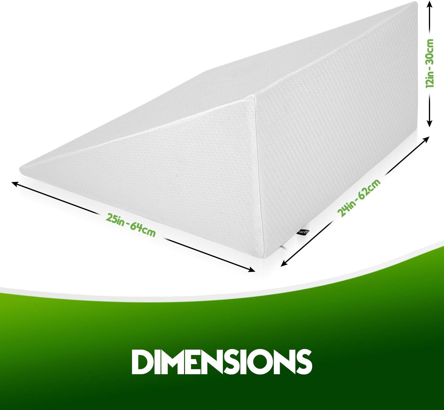 Flаѕh Sаlе Abco Bed Wedge Pillow for Sleeping - Memory Foam Top - Reduce Neck & Back Pain, Snoring, Acid Reflux, Respiratory Problems - Ideal for Sleeping, Reading, Rest, Elevation - Washable Cover - 12in