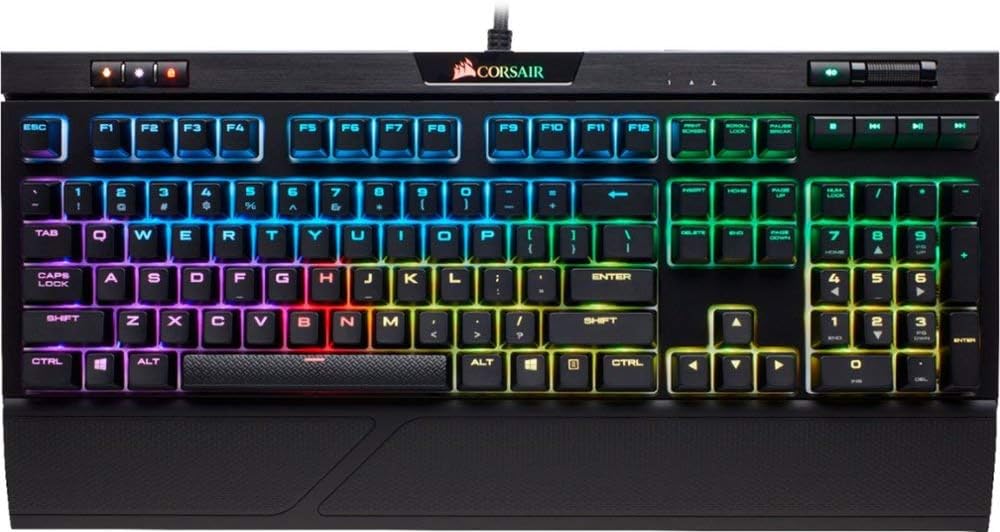 Corsair Strafe RGB MK.2 Mechanical Gaming Keyboard, Backlit RGB LED, Cherry MX Silent (Renewed)