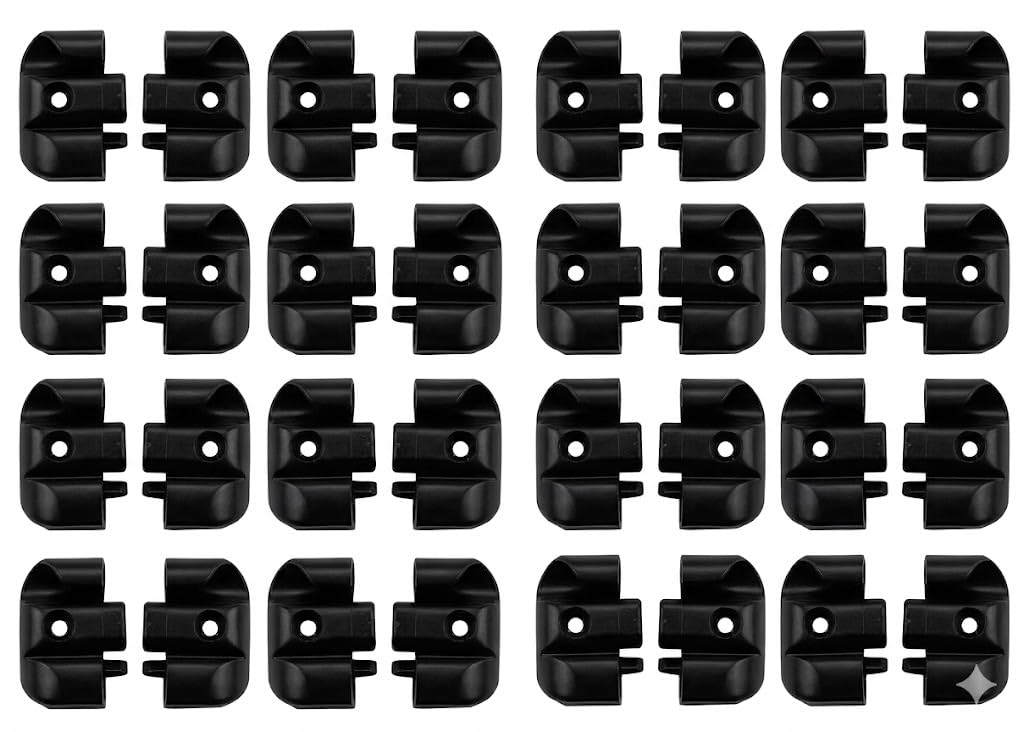 CR-MOESANCO® 20 Terminali per Profilo in Alluminio di Camper e Caravan, Tappi di estremità Laterali e Finestra in Termoplastica Nera Anti-UV, 10 Coppie Destra e Sinistra, Foro 3,7mm