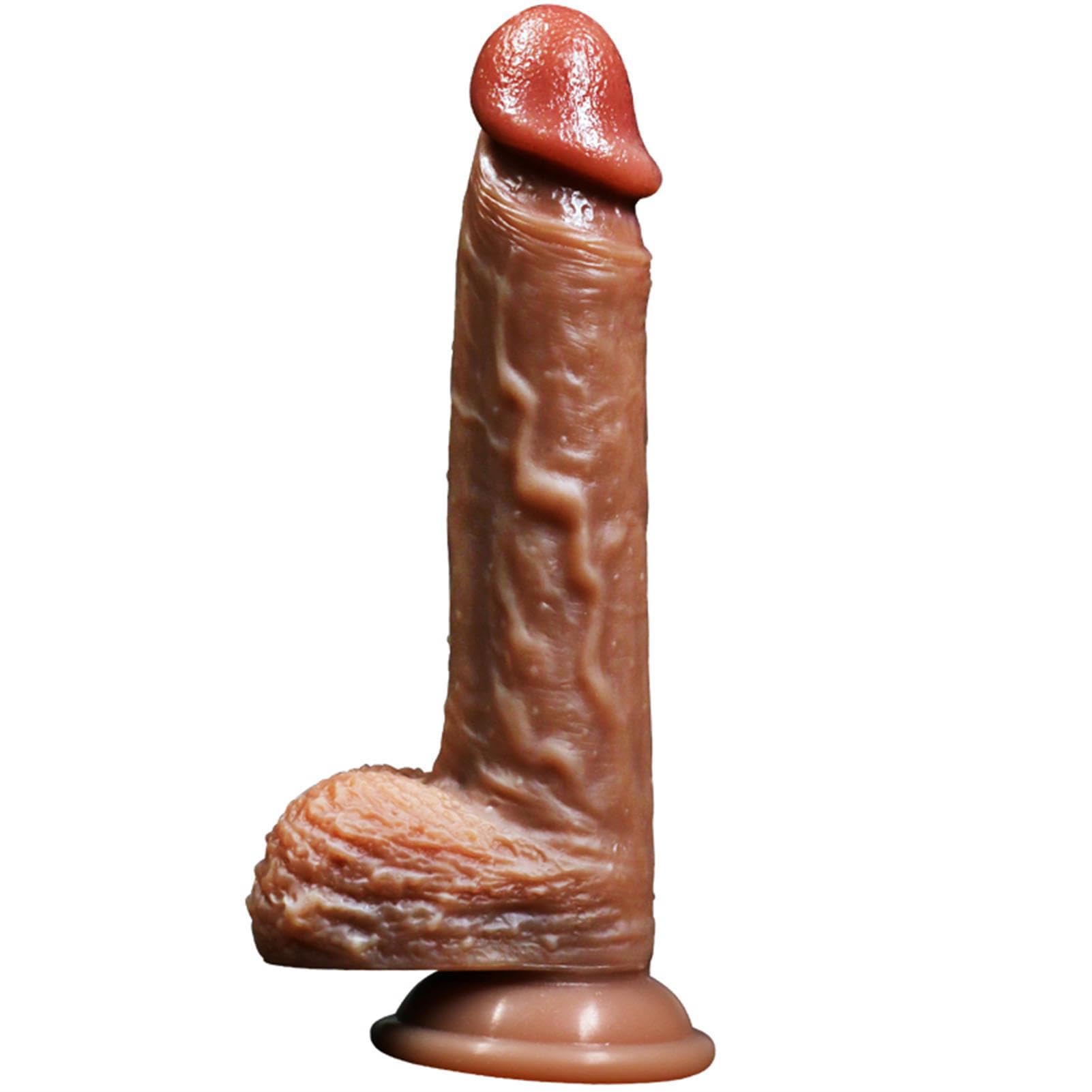 Gode ventouse grand format en silicone avec détails anatomiques - 8