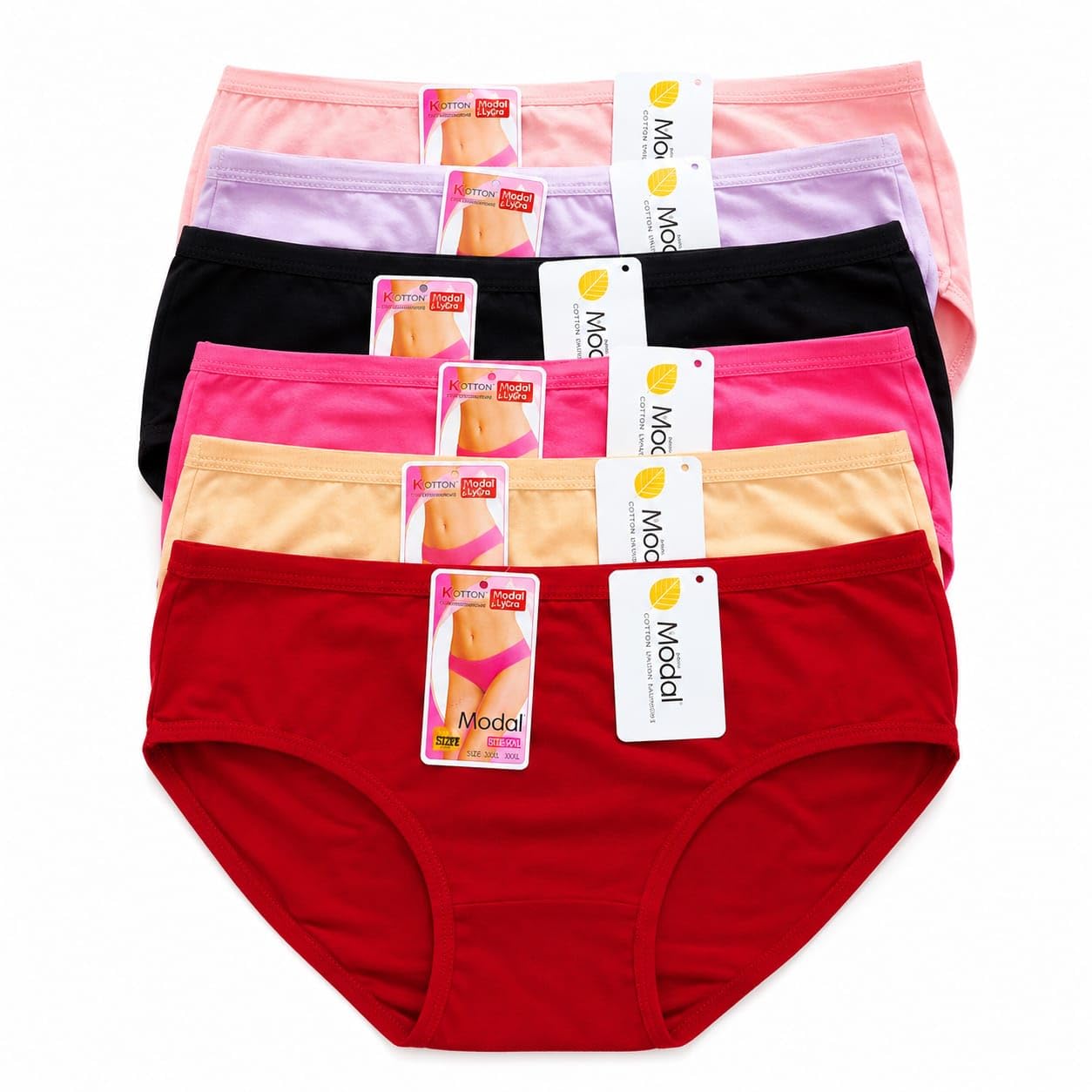 twins creation Rapid Women Modal French Panties Soft Stretch Bikini Underwear - Plain (Multi Color) Pack of 5 - XL-picture-13