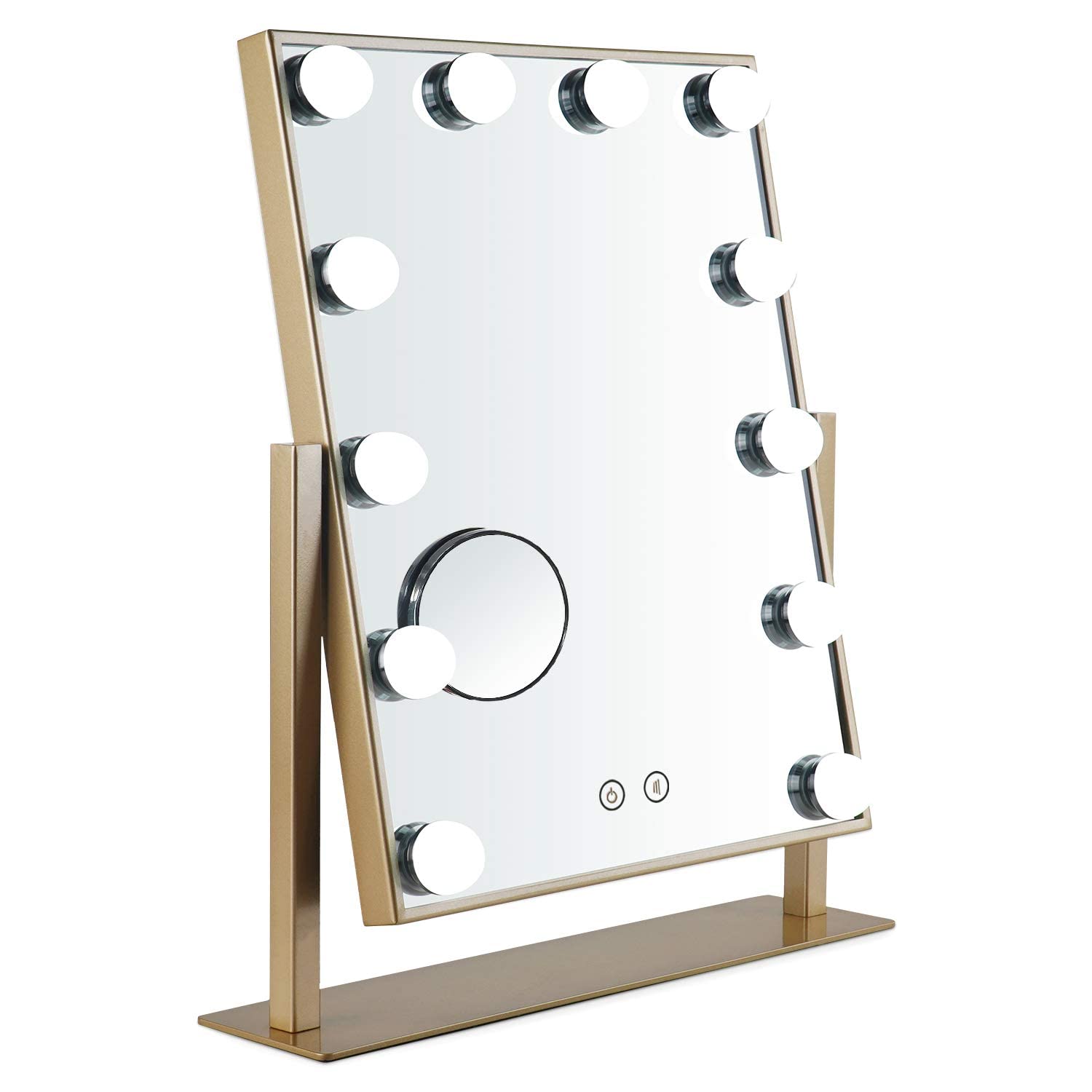 BSLE Vanity Mirror Lighted Makeup Mirror,Tabletop Mirror with 12pc