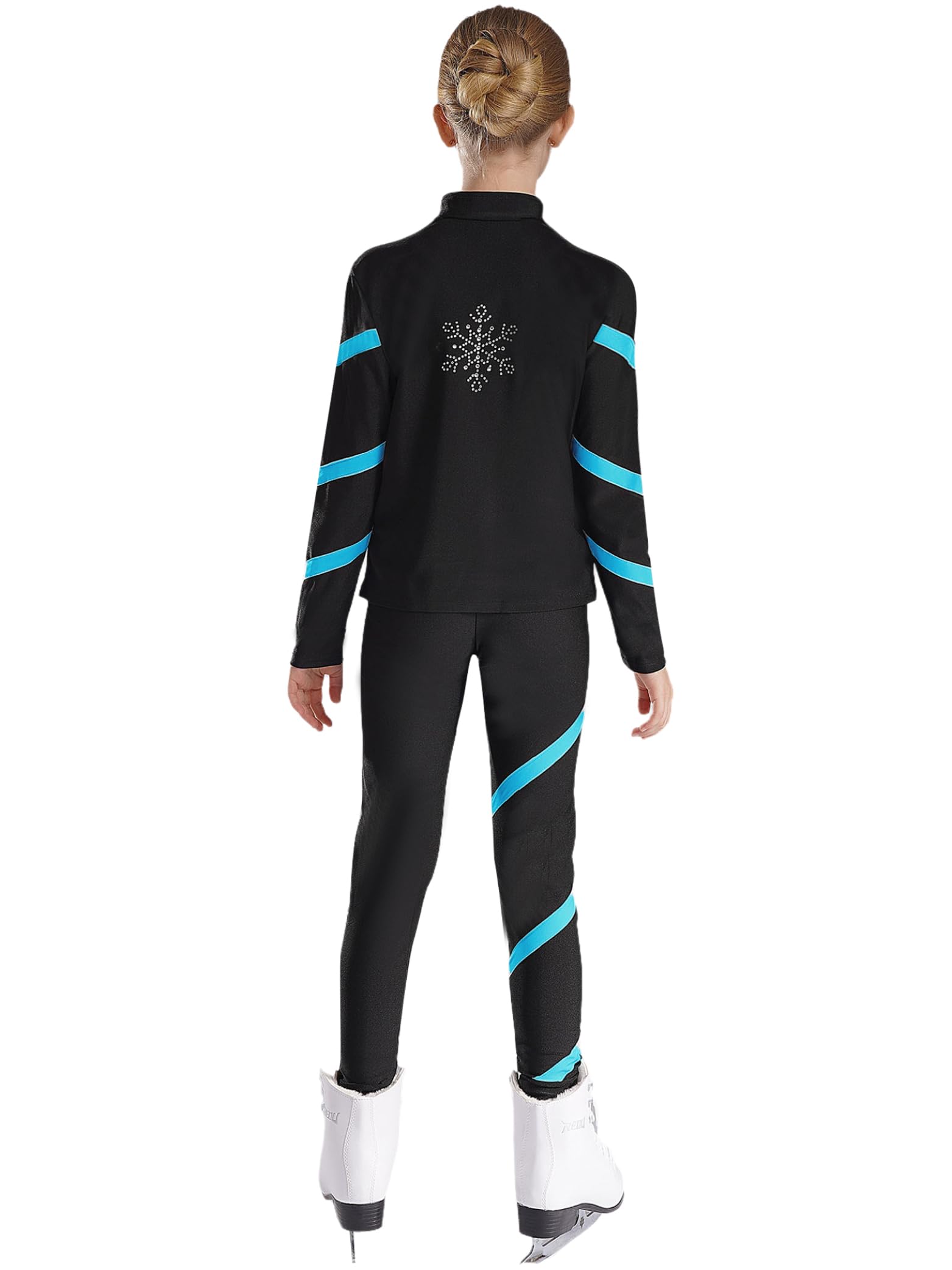 Enfant Fille Tenue Patinage Artistique Ensemble Sport Survêtement Danse Gymnastique Fitness 5-16 Ans