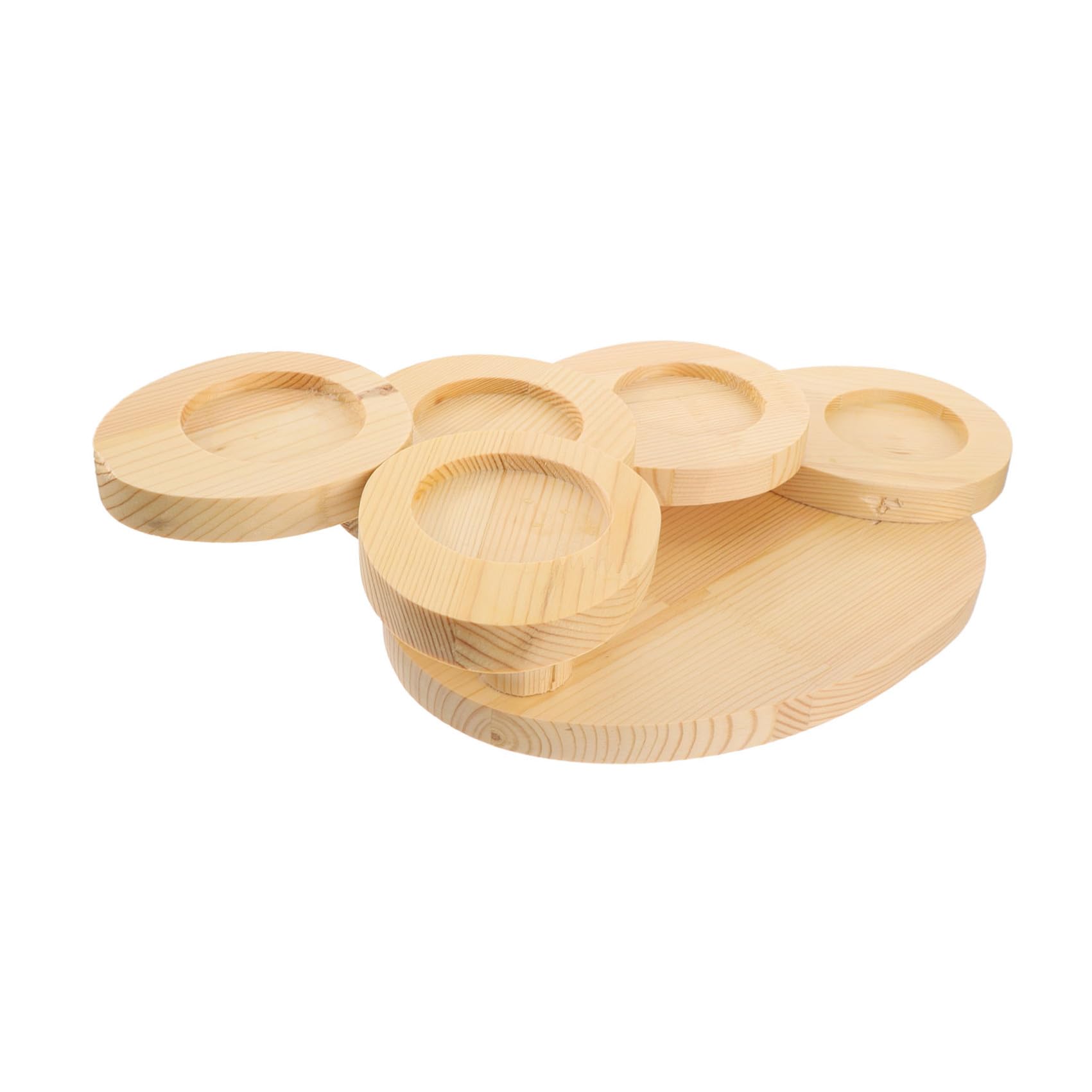 PRETYZOOM Bandeja de Madera Diseño en Forma Floral y Escalera de Cinco Niveles para Servir Postres y Sushi en Restaurante, Soporte Práctico y Decorativo