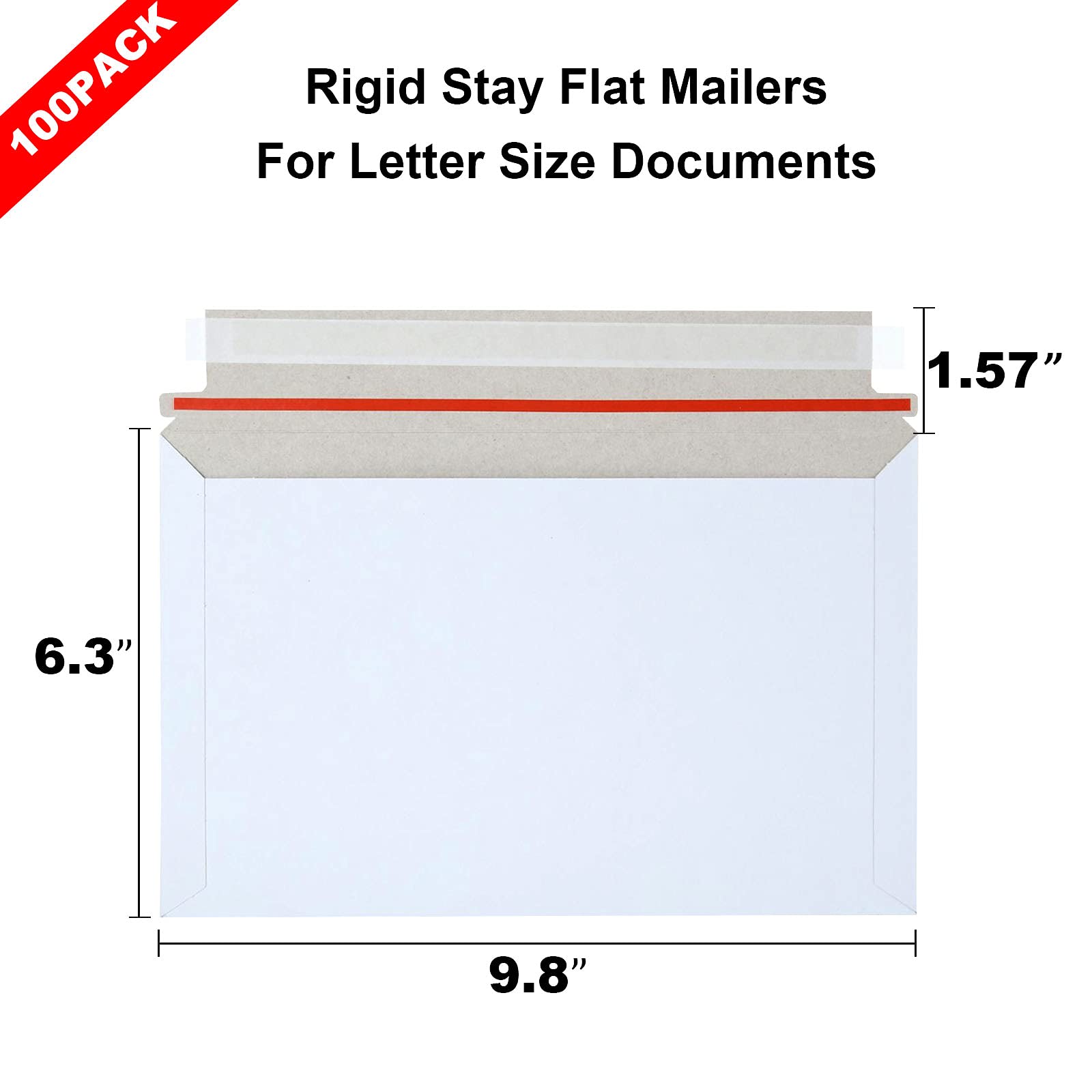 ZOEYES Lot de 100 enveloppes en carton rigide pour photos 15,2 x 25,4 cm