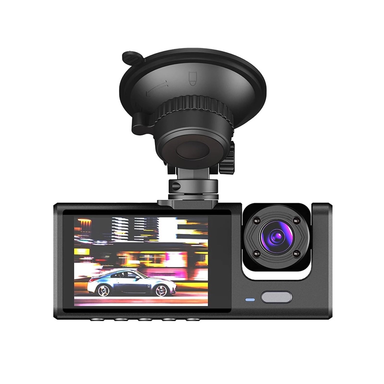 3-kanałowa kamera na deskę rozdzielczą do kamery samochodowej wideorejestrator DVR czarna skrzynka podwójny obiektyw z tylną kamerą 24H Monitor parkowania Super Widzenie Nocne(Dual Lens,32G)