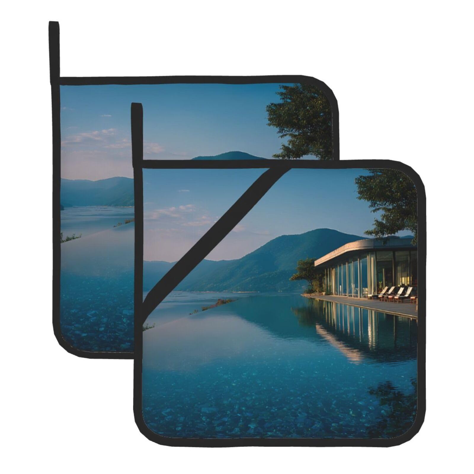 Lakeside Villa Square Heat Resistant Trivet Set Thick and Durable for Baking Barbecue Cookware Oven