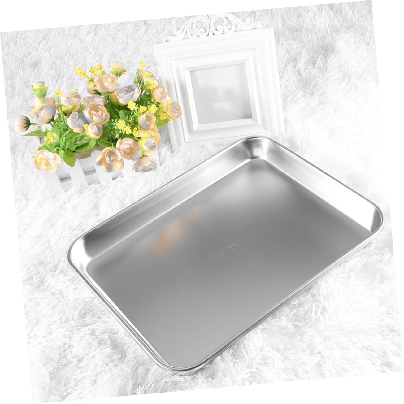 PRETYZOOM 2pcs Stainless Steel Instrument Storage Trays Flat Trays for Stainless Steel Wear-Resistant Easy to Use