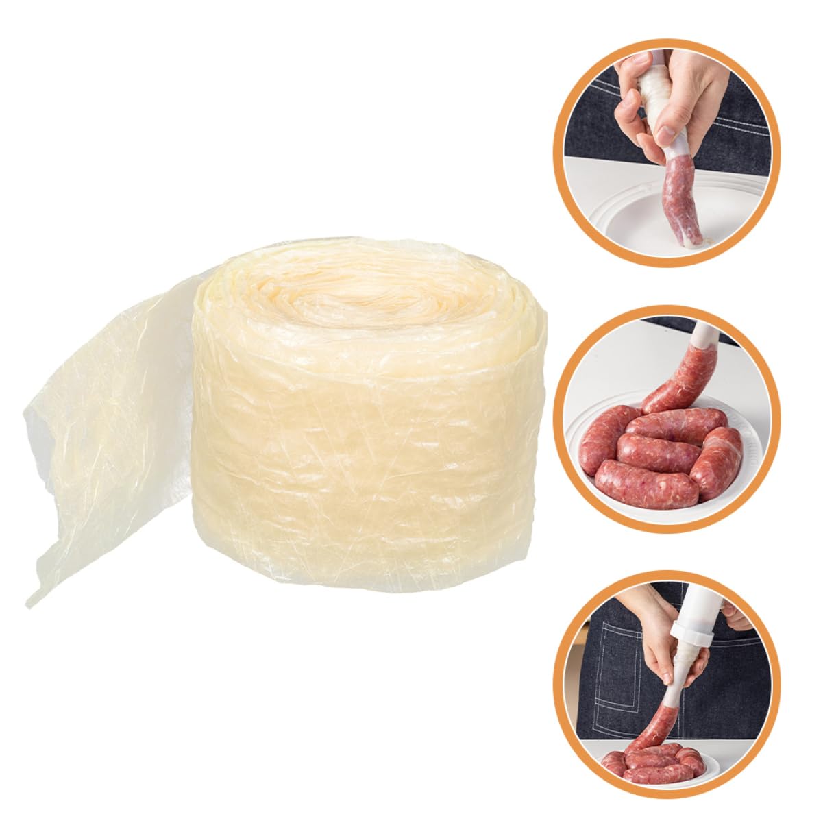Boyaux 80mm 10m Boyau Collagène 80mm - 10m - Pour Saucisses Et Charcuterie - Enveloppe Protéine Alimentaire - Industrie Viande Fabrication Saucisse Maison