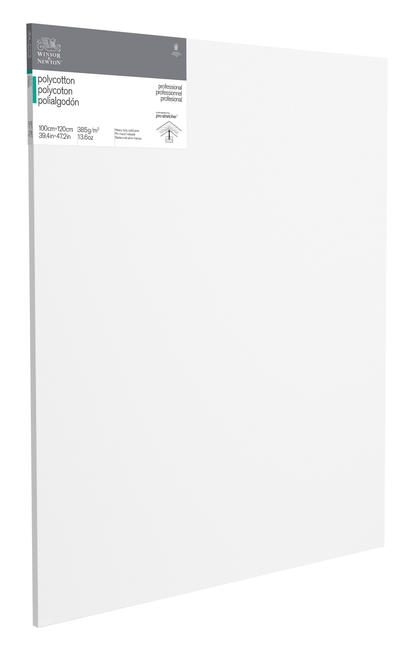 Winsor & Newton 6206002 Professional Keilrahmen aus Baumwollmischgewebe, 385 g/m², 3-fach grundiert, mittlere Körnung, ideal für die Ölfarben und Acrylfarben - 100x120cm