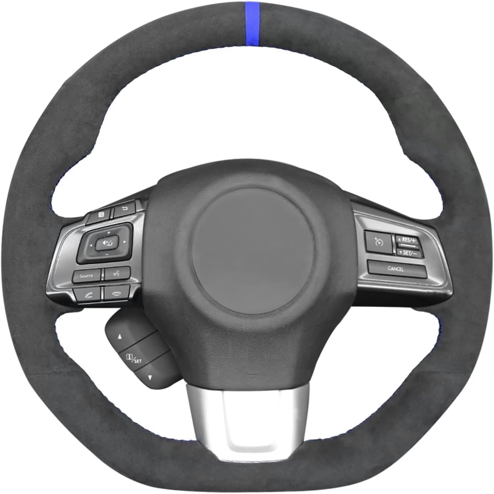 LonckyAuto Custom Fit OEM Genuine Leather Steering Wheel Cover for Subaru WRX STI 2015 2016 2017 2018 2019 2020 2021 / Subaru Levorg 2015-2019 Interior Accessories