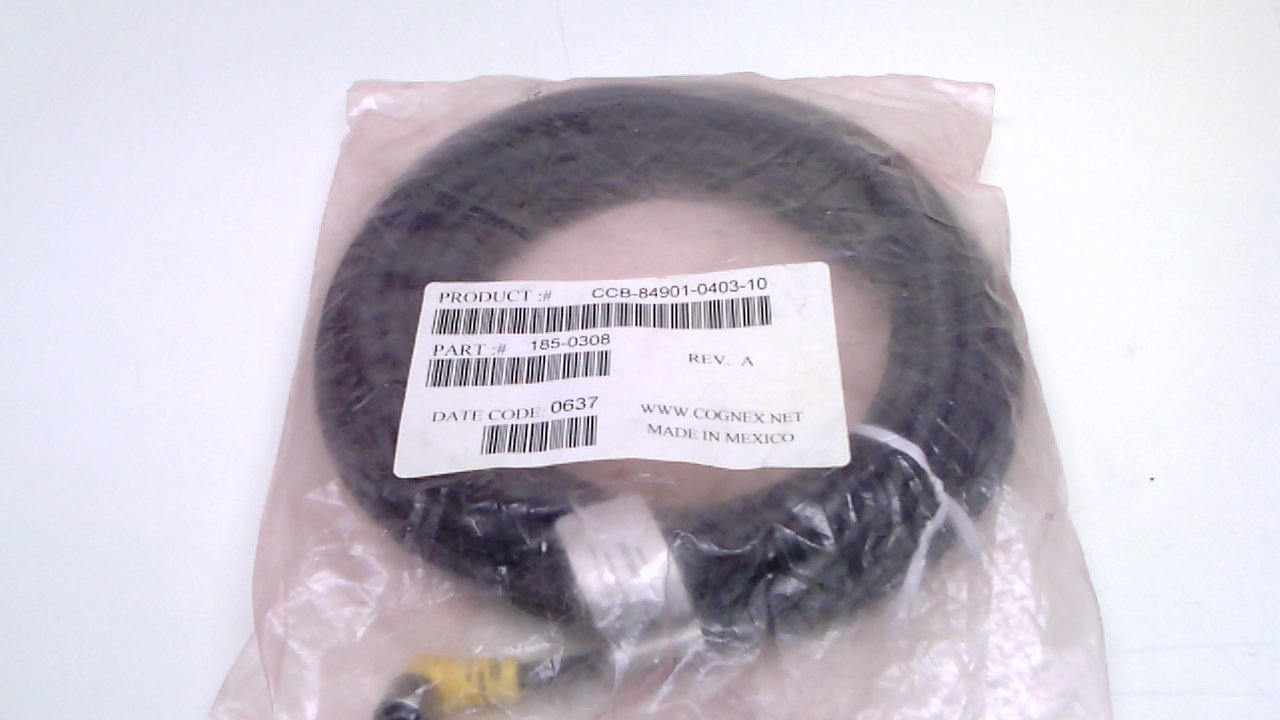 Cognex Ccb-84901-0403-10, Cordset, 8 Pole, Female, 45 Deg Angle, 10M Ccb-84901-0403-10