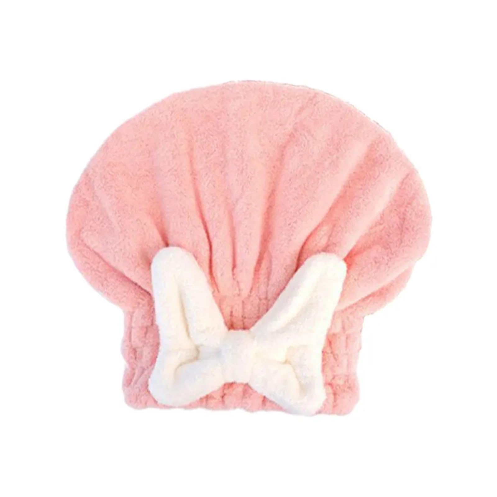 YXINAER Hair Drying Cap Coral Velvet Hair Drying Towels Super Absorbent Turban Towel Cap Quick Dry Head Wrap with Bow-Knot Shower for Wet(Pink,4PCS)
