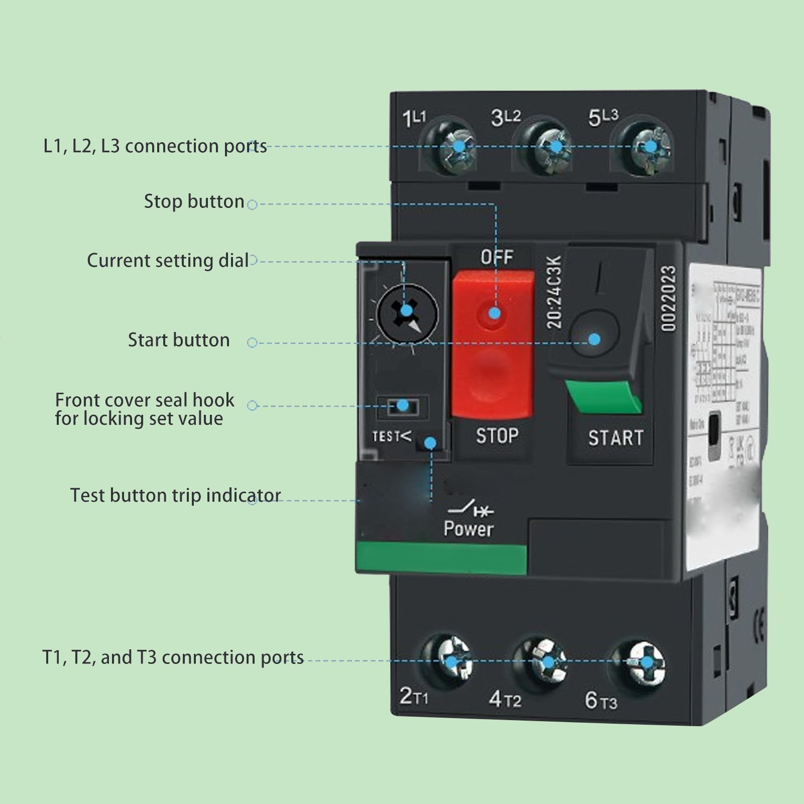 Disyuntor Magnético Térmico del Motor para Protección del Motor AC690V, Funcionamiento Estable y Seguro para Uso Industrial (GV2-ME14 6-10A)